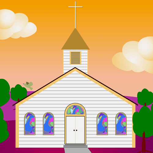 Little church line art free .