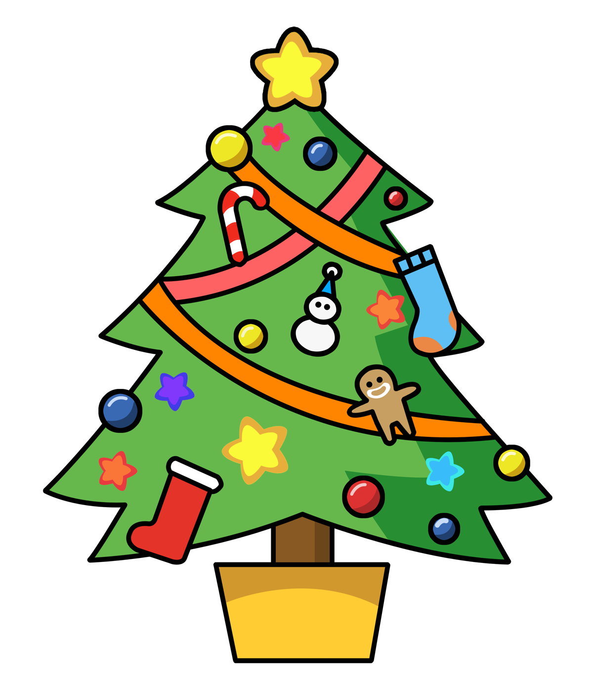 Free Christmas Tree Clip Art  - Xmas Clipart