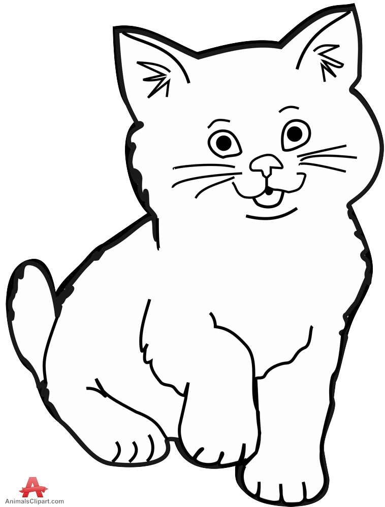 Free clip art black and white - Cat Black And White Clipart