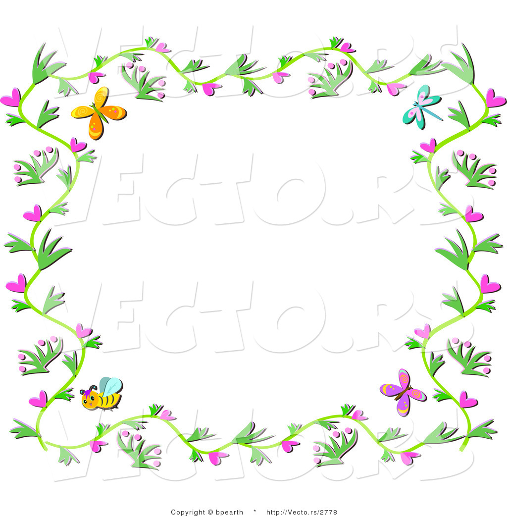 Free Clip Art Borders Flowers Spring Vector Of Floral Vines Border
