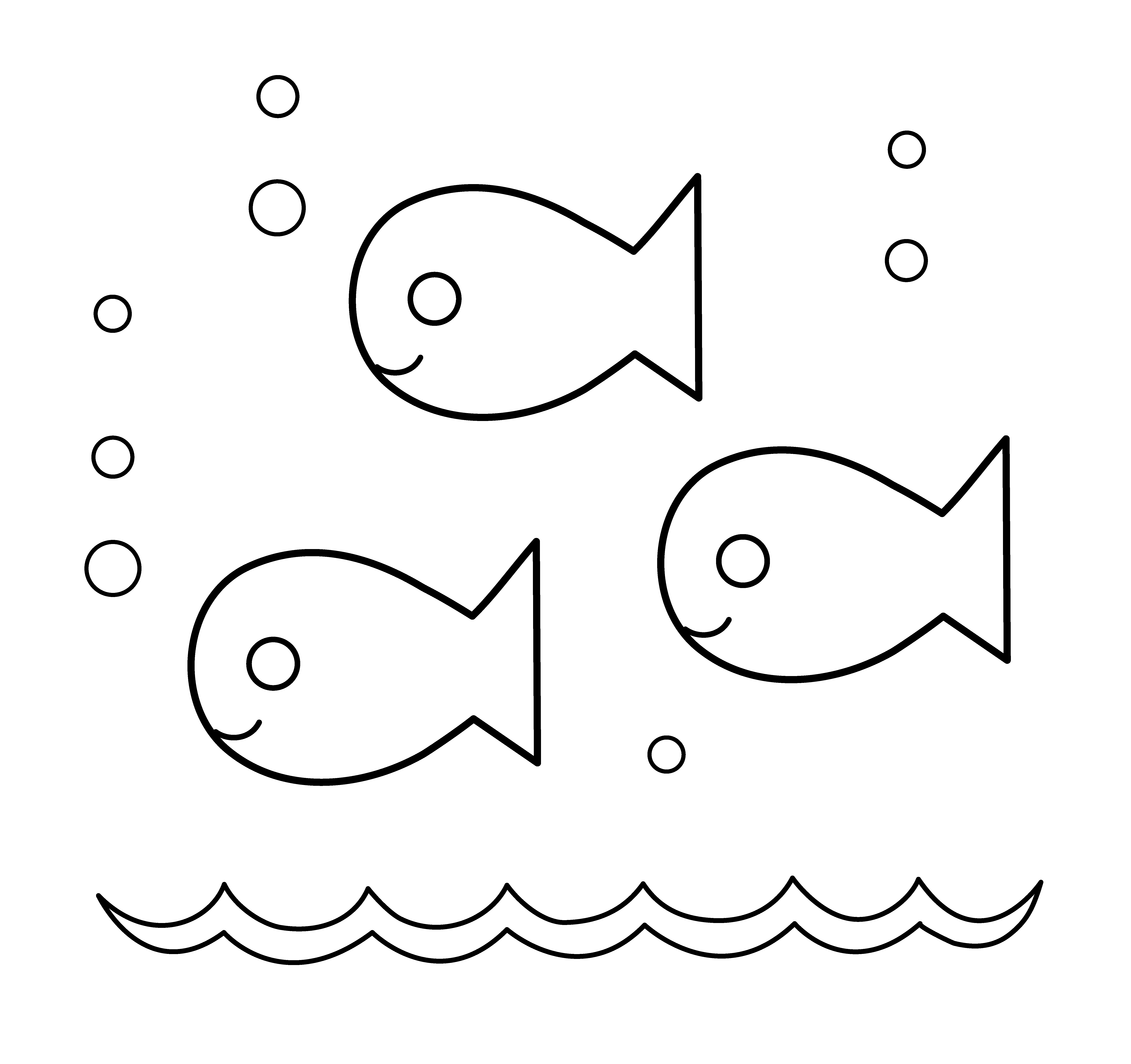 Рыбка трафарет разные по размеру