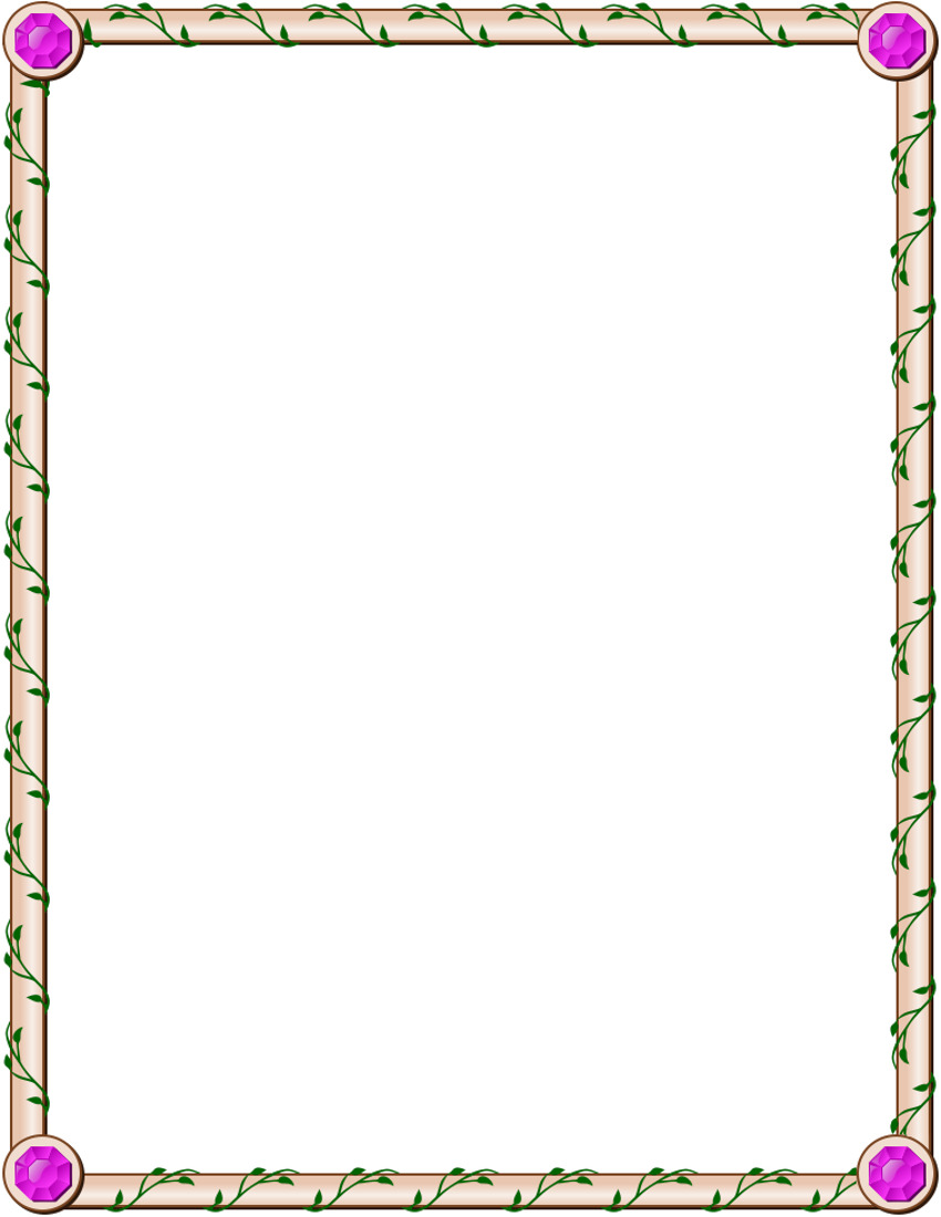 Free Clip Art Frames. Jeweled Ivy Page Frame Border .
