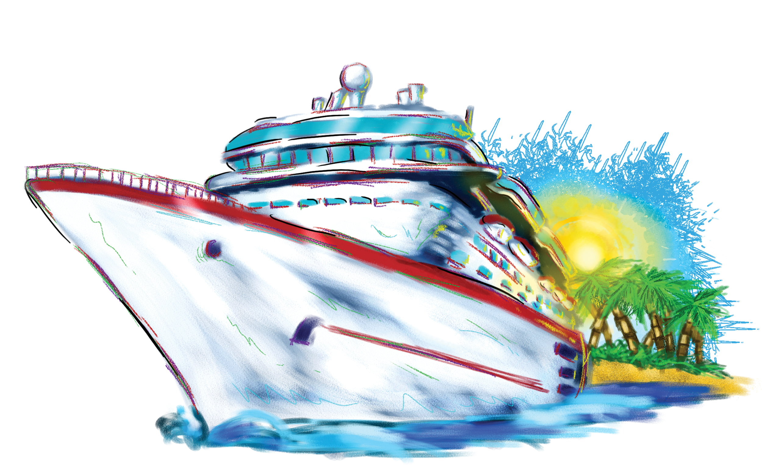 Awesome cruise ship clipart