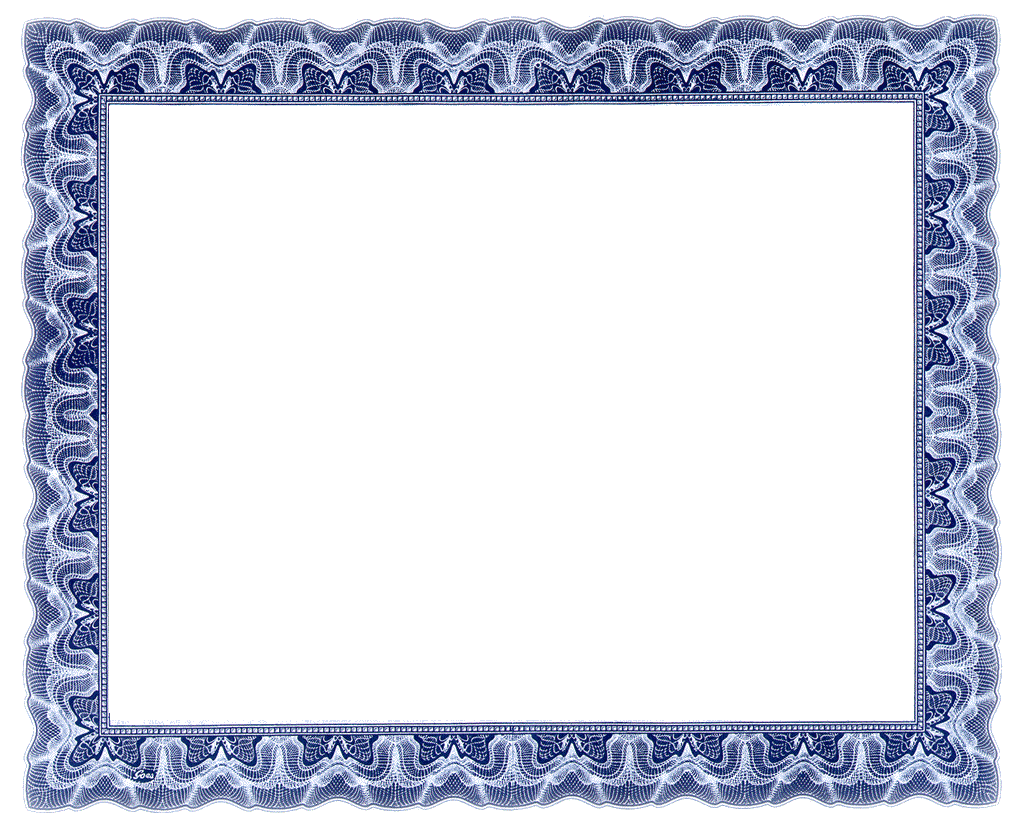Blue Certificate Border. Colo