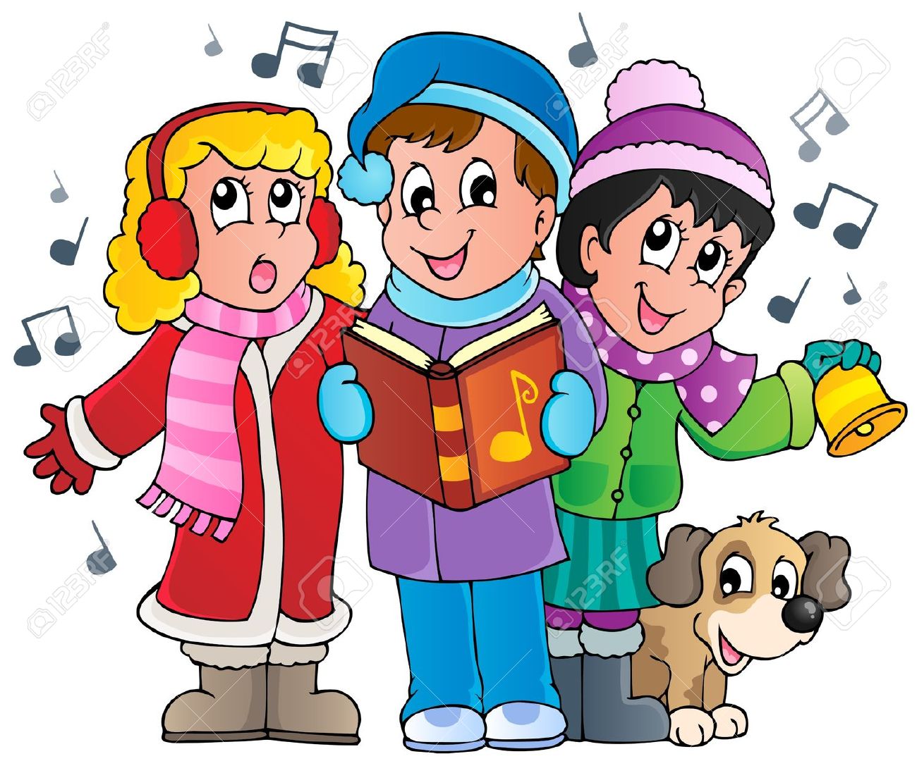 Christmas carolers clipart .