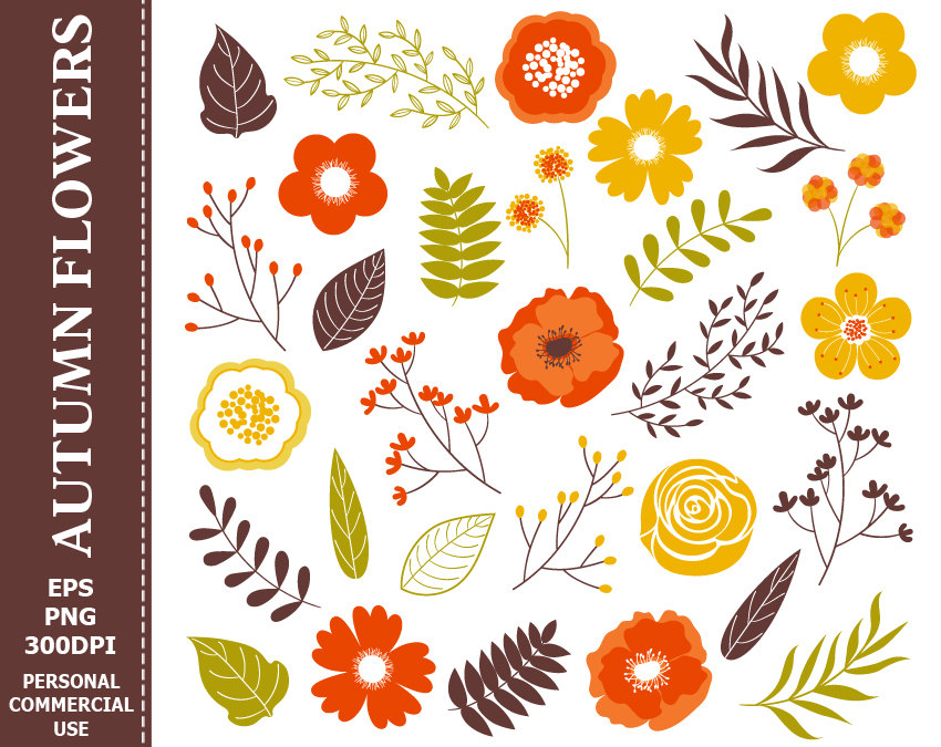Fall Flower Group SVG .