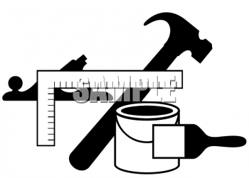 Free Clipart Image Black And White Icon For Home Improvement Tools