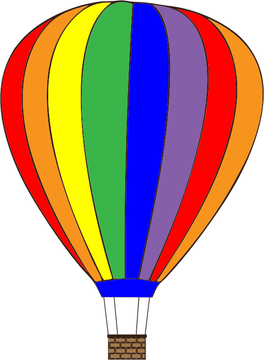 Free Colorful Hot Air Balloon - Hot Air Balloon Clipart