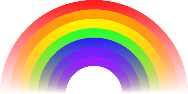 rainbow with clouds clipart