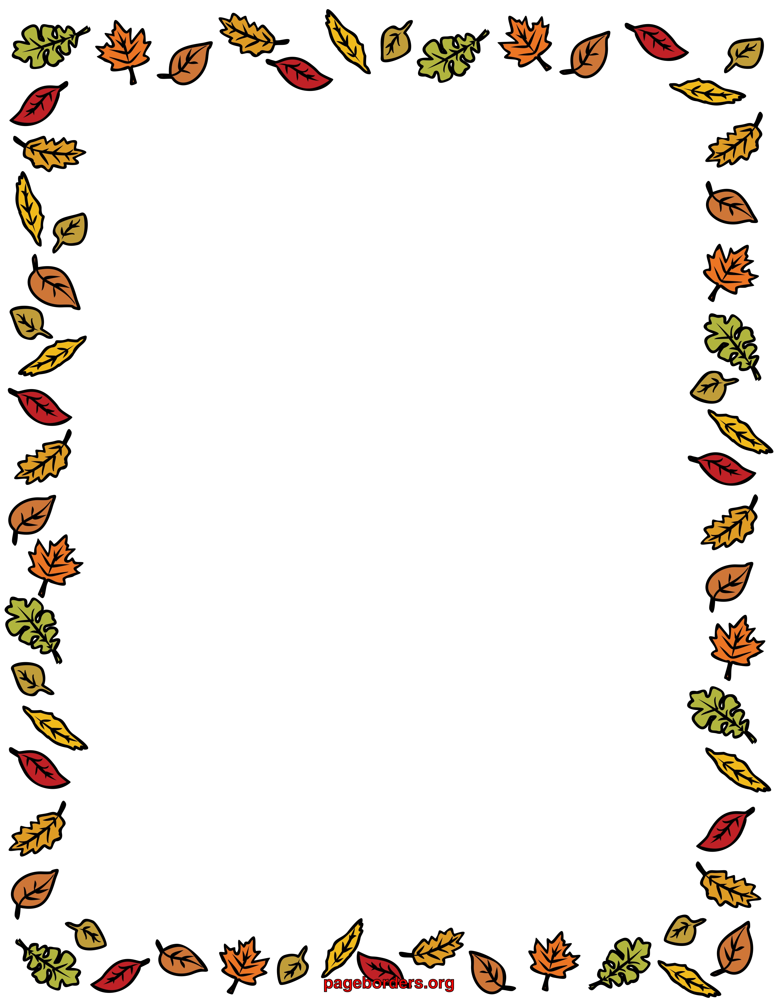 Free Coloring Pages Of Autumn - Autumn Border Clip Art