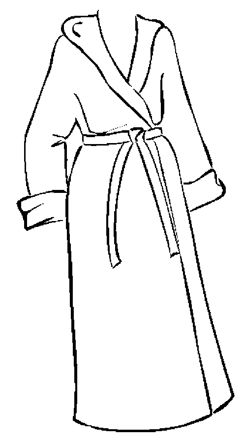 Free coloring pages of bath t - Robe Clipart