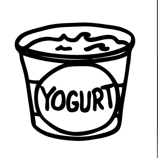 Free coloring pages of dairy yogurt clipart image