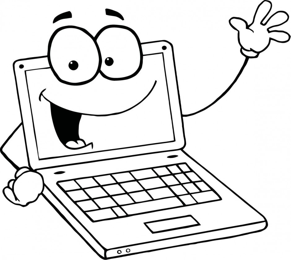... Free Computer Clipart Black and White Image - 264, Computer Clip .