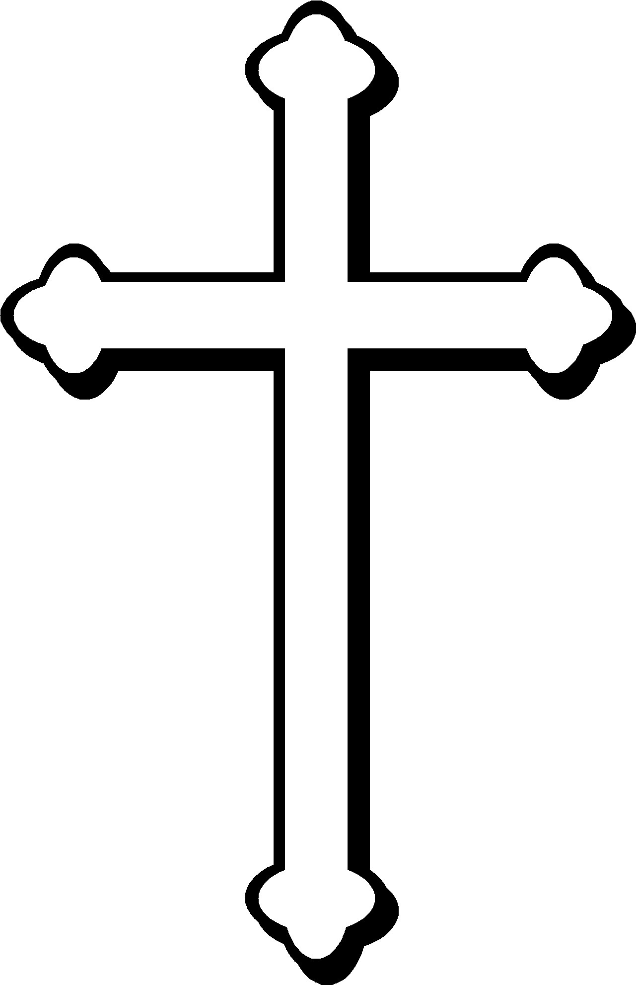 free cross clipart black and white