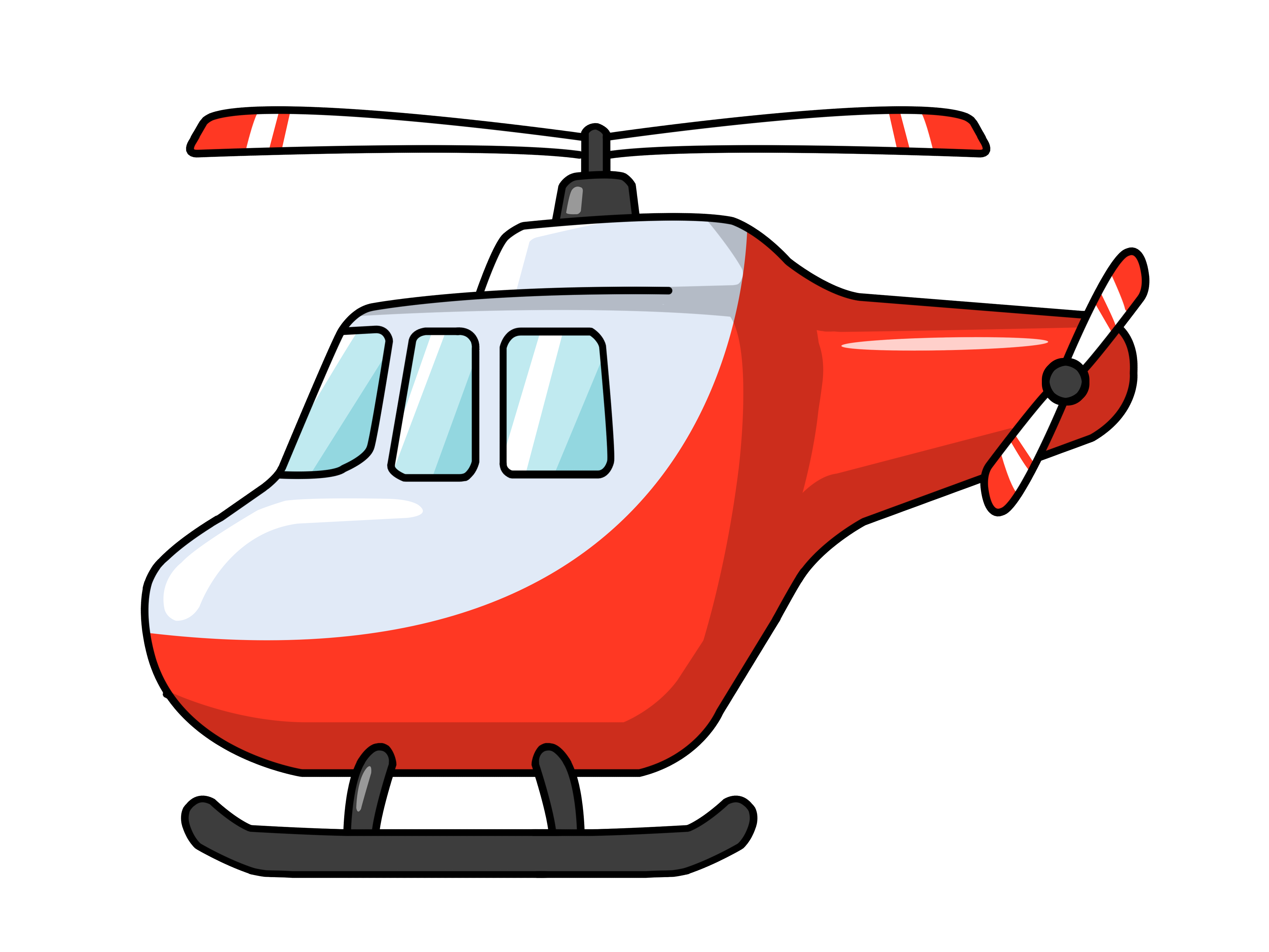 Free Cute Cartoon Helicopter  - Clipart Helicopter