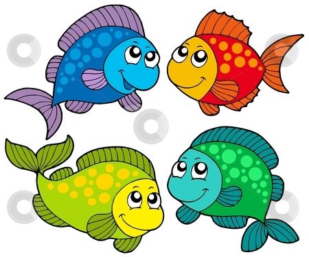 Free Cute Clip Art | Cute cartoon fishes collection stock vector clipart, Cute cartoon .