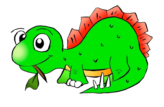 Green Cartoon Stegosaurus Cli