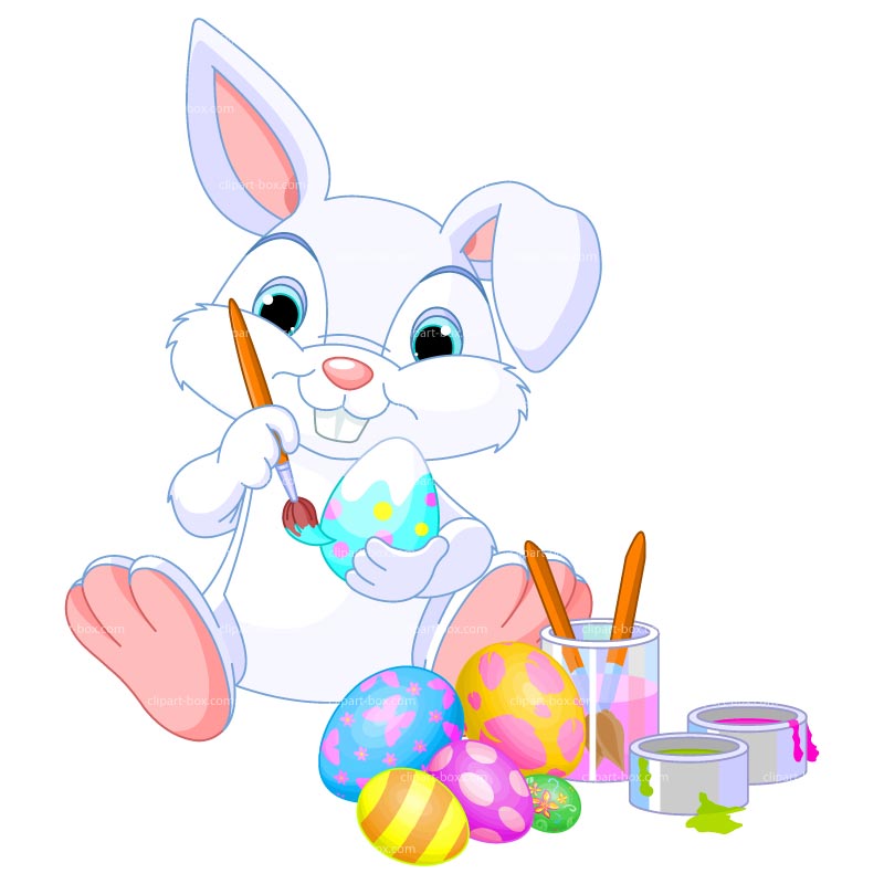 Cute Easter Bunny Hiding Eggs