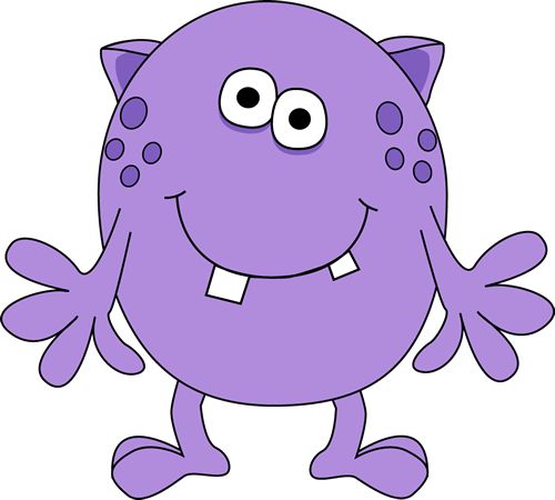 free cute monster clip art | Funny Purple Monster Clip Art Image - funny purple monster