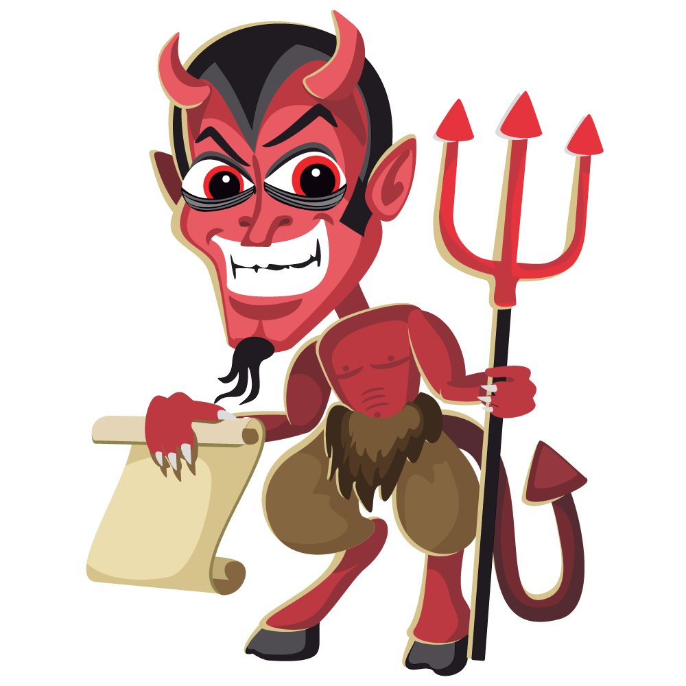 Free Devil Holding a Pitchfor - Clipart Devil