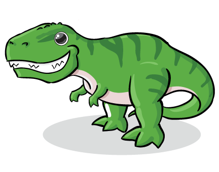 Green T-rex Silhouette clip a
