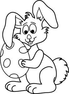 Free Easter Bunny Clip Art Image: Easter Coloring Page