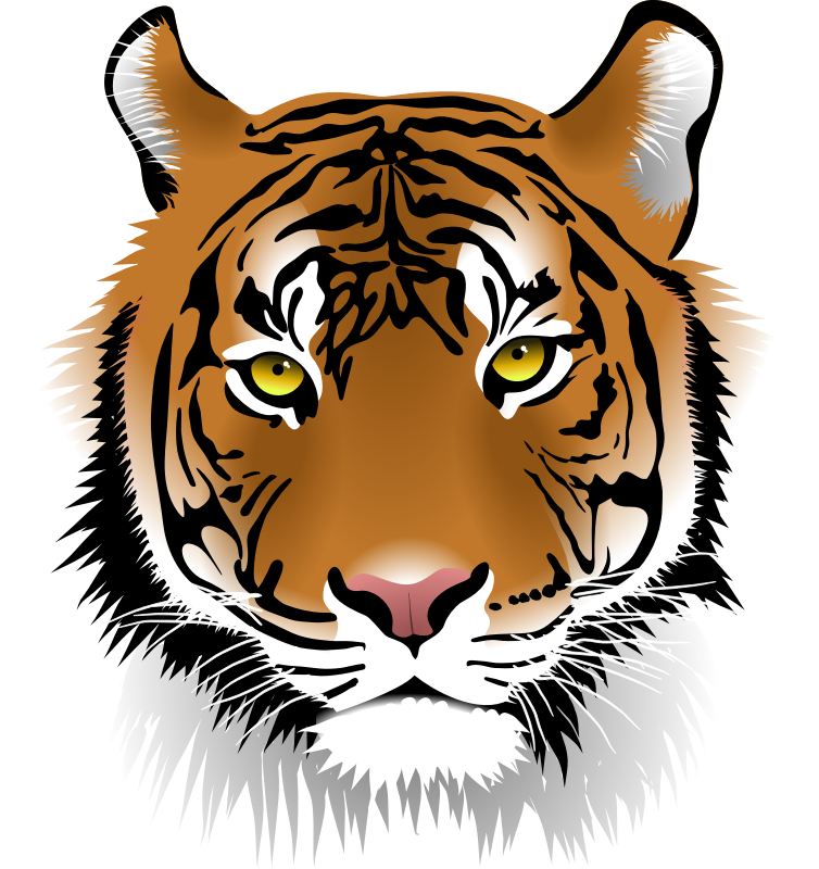Free Elegant Tiger Face Clip  - Clip Art Tiger
