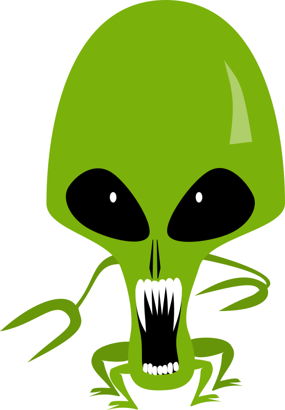 Free Fierce Green Alien Clip Art