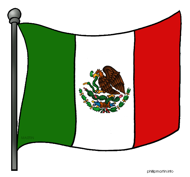 Free Flags Clip Art By Philli - Mexican Flag Clipart