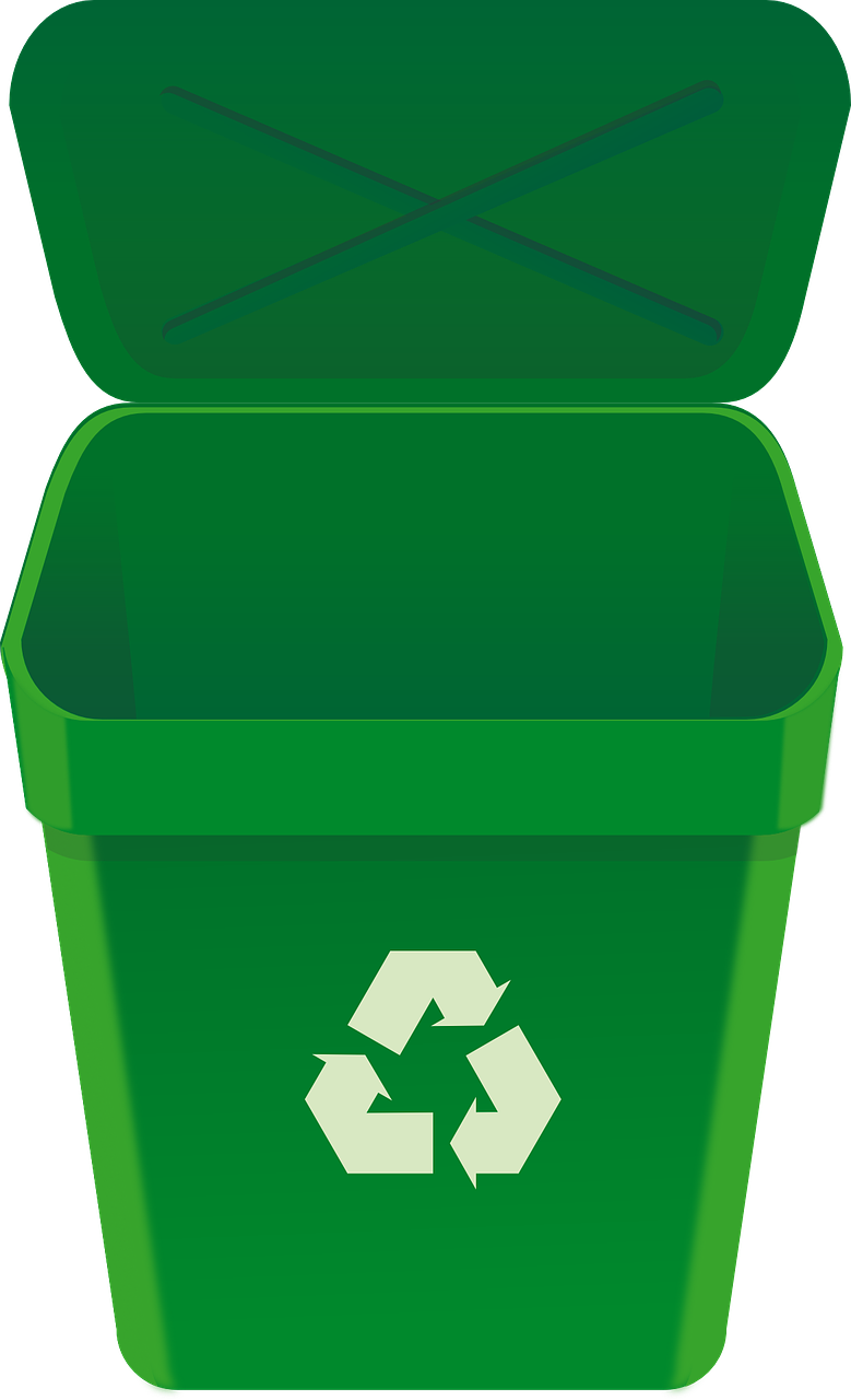 Free Green Recycle Bin Clip A - Recycling Bin Clipart