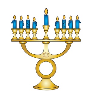 Free Hanukkah Clip Art Image - Jewish Menorah, a candelabrum or .