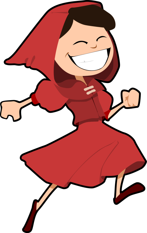 Free Happy Girl Dressed in Red Clip Art