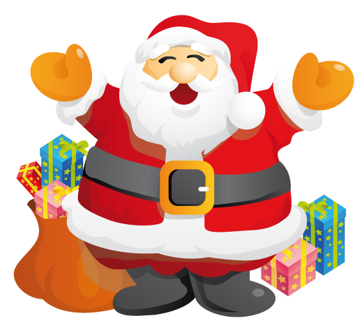 Santa Claus clipart in chimne