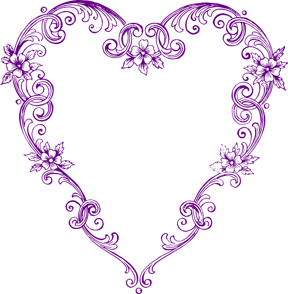 ... Free Images - Fancy Vintage Purple Heart Clip Art | Clip Art ..
