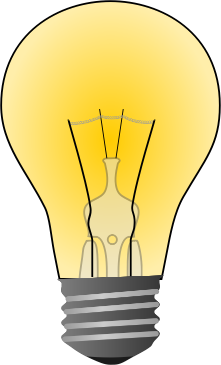 Free Incandescent Light Bulb  - Clip Art Light Bulb