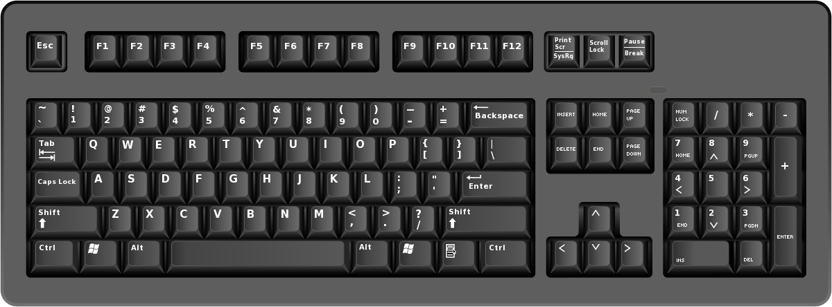 Free Black Keyboard Clip Art 