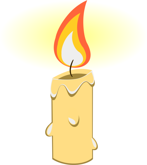 Free Lit Glowing Candle Clip  - Candles Clipart