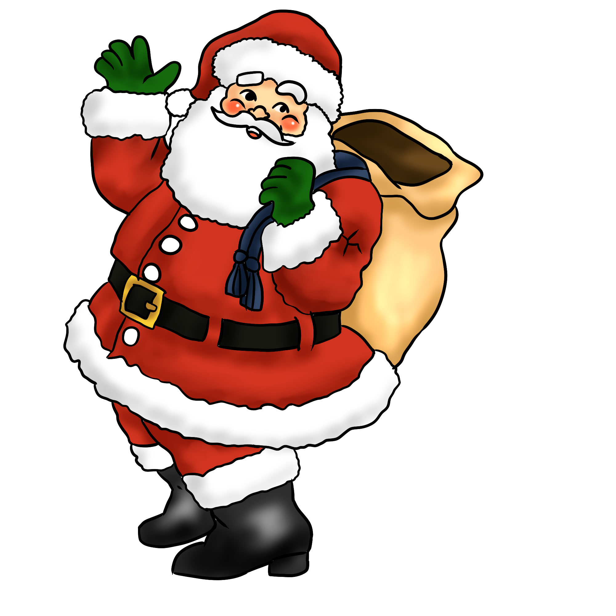 Free Lovely Santa Claus Clip  - Clipart Santa