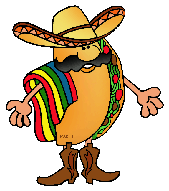 Free Mexico Clip Art By Phill - Taco Clipart Free