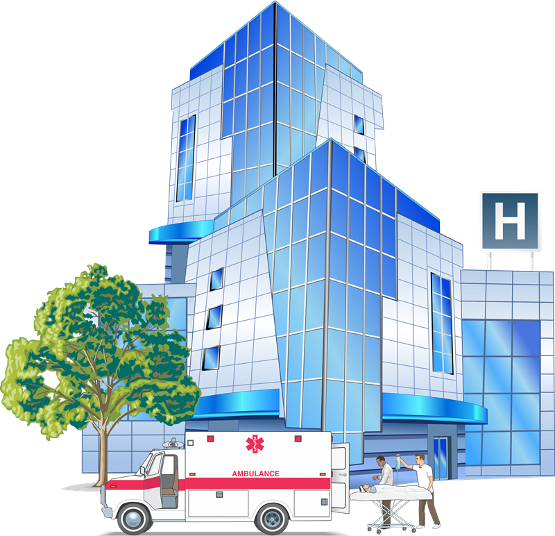 Free Modern Hospital Building Clip Art