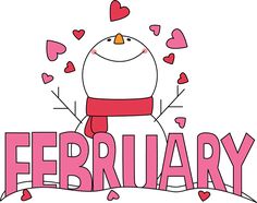 Free Month Clip Art | Month of February Snowman Love Clip Art Image - the word