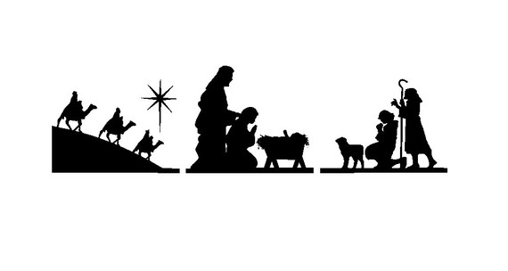Nativity Scene Silhouette Cli