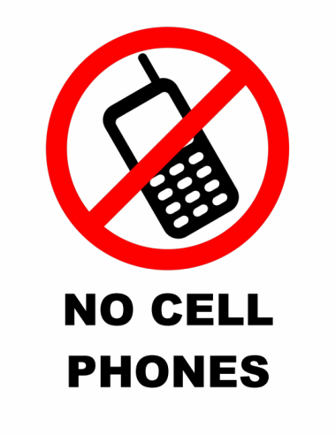 25 No Cell Phone Use Sign Fre