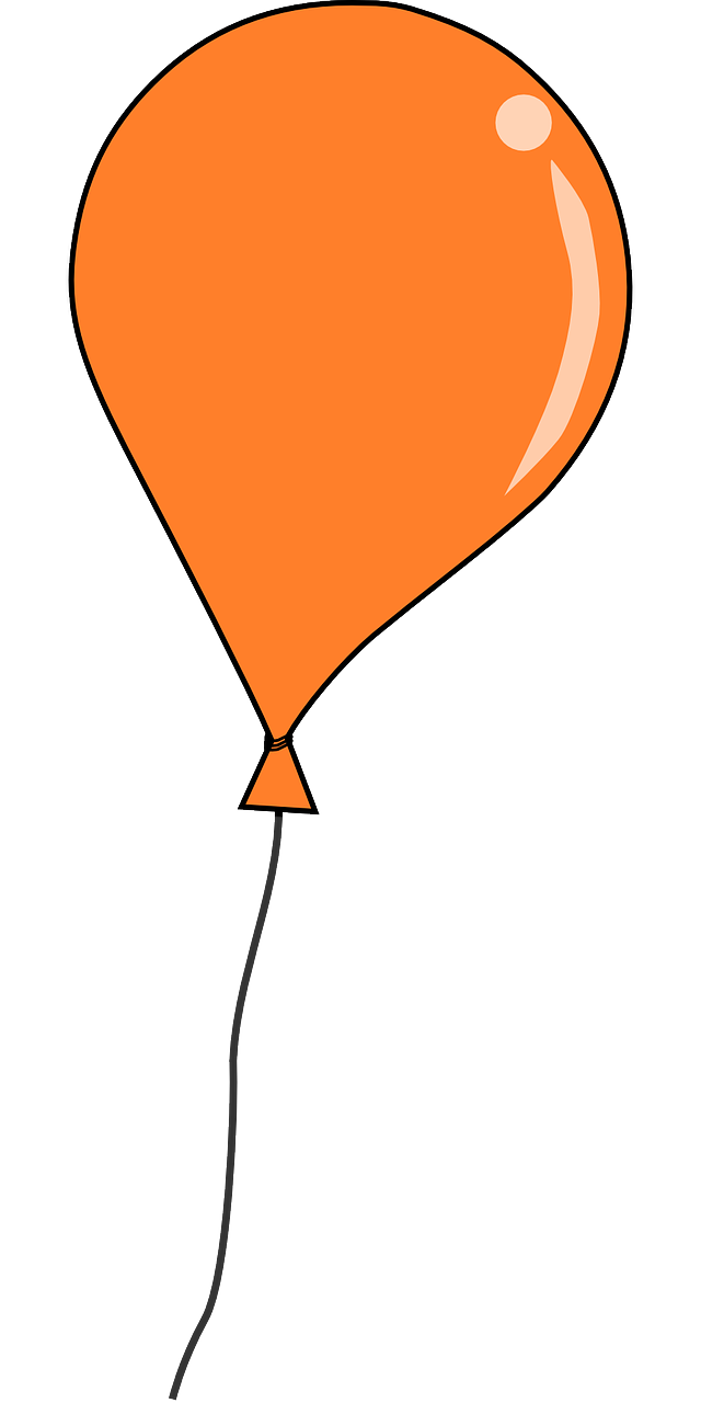 Free Orange Balloon Clip Art - Baloon Clip Art