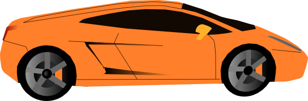 Free Orange Sports Car Clip Art