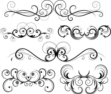 Free Ornate Vector Swirls - Free Filigree Clip Art