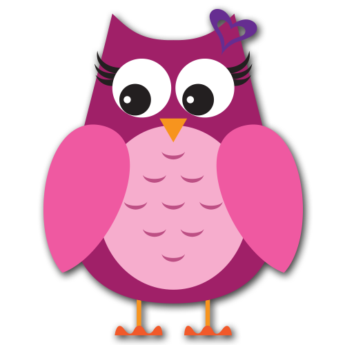 Cute owl stickers. Pink owl o