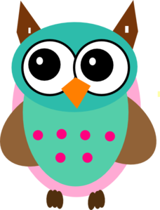 Pink Owl On Branch Clip Art A