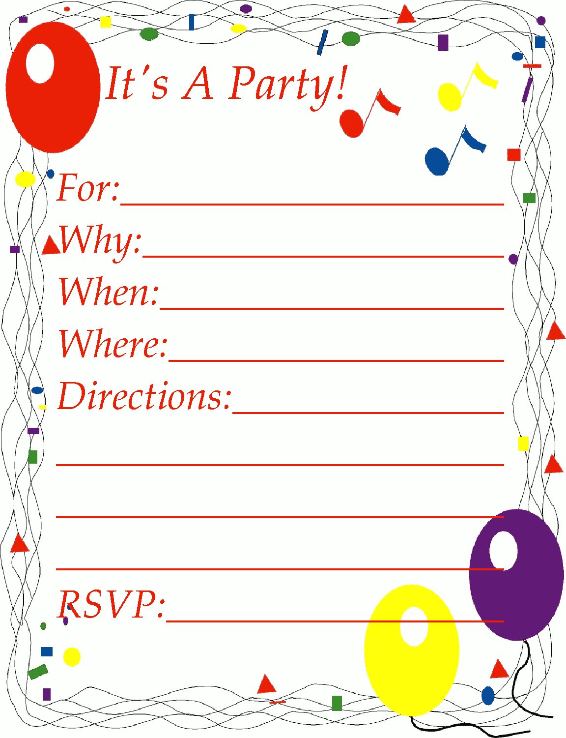 Free Party Invitation Clipart