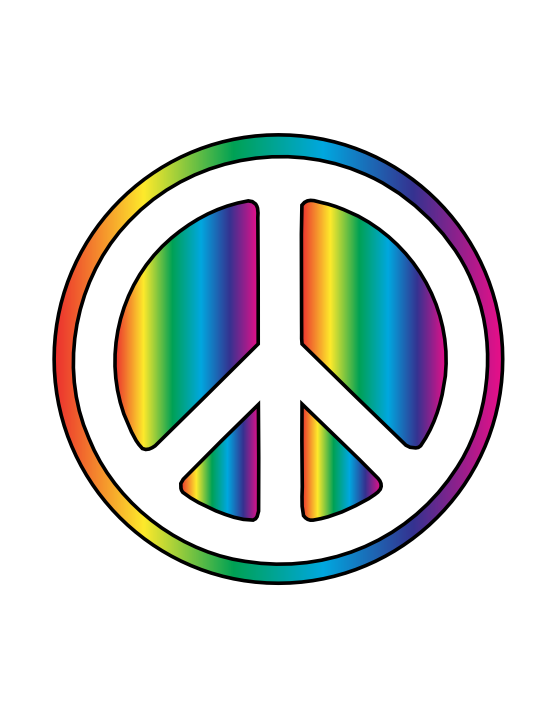 Peace Sign Colorful Icon .